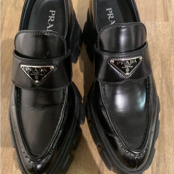 Prada Monolith Pointed Loafers (38) - Picture 3 of 9